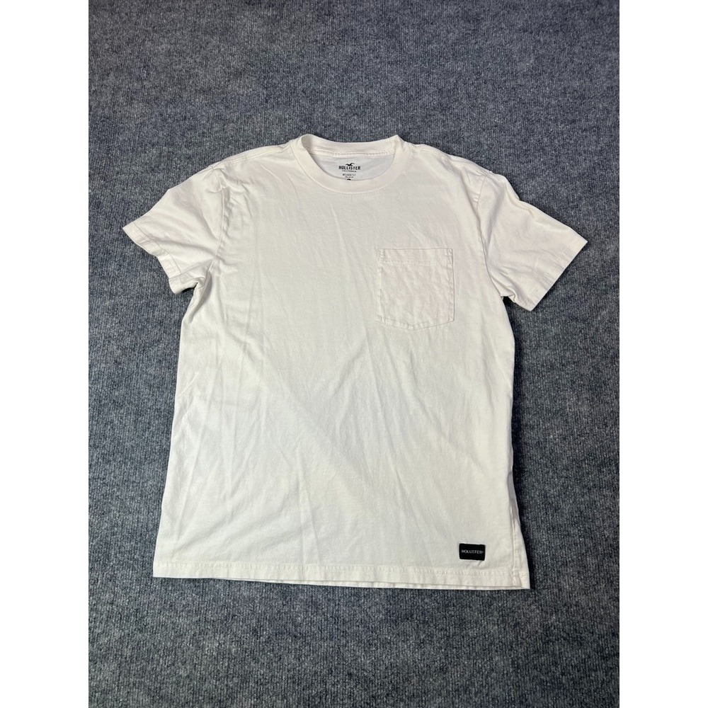 Hollister Men's S White Pocket Tee Relaxed Fit Minimalist Normcore Dadcore Clean